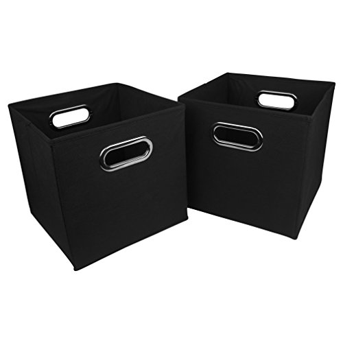 Evelots 8051 Foldable Storage Bin, Black, 2 Piece