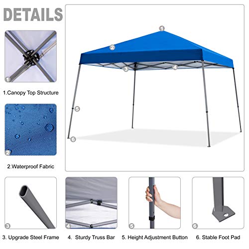 MasterCanopy Slant Leg Pop Baldachin Zelt Instant Outdoor Baldachin Einfache Einrichtung Faltschutz,Blau – Bild 4