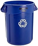Rubbermaid Commercial Products FG263273BLUE-V Brute Recycling Container with Venting Channels, 32 gal, Blue
