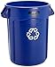 Rubbermaid Commercial Products FG263273BLUE-V Brute Recycling Container with Venting Channels, 32 gal, Blue