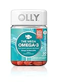 OLLY The Mega Omega-3 Gummy Supplements, Sweet Clementine, 50 Count