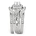 Stainless Steel Rings for Women Infinity Wedding Set Round CZ Cubic Zirconia Stainless Steel Wedding Sets for Women Halo Engagement Rings for Women Bridal Jewelry Set Set (Choice of stud earrings)