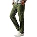 HOEREV Men Casual Beach Trousers linen  Summer Pants, Beige, X-Large