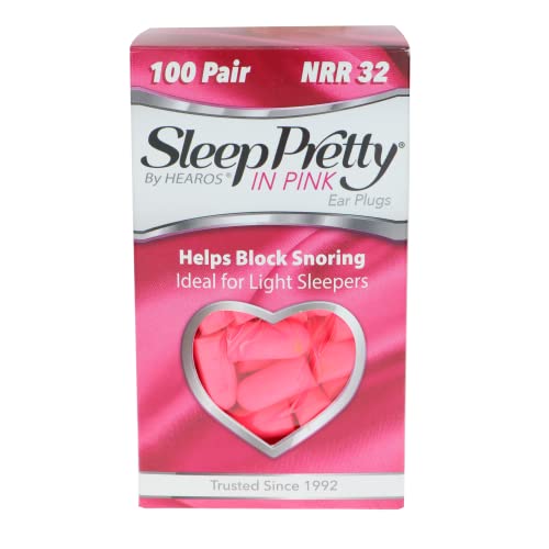 HEAROS Sleep Pretty in Pink Foam Ear Plugs, Sleeping Ear Plugs, 100