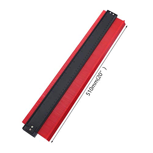 Cuekondy 20 Inch Contour Gauge Duplicator Multi-Functional ABS Plastic Profile Gauge Shape Duplicator Copying Template Measuring Tool(Red)