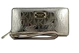 Michael Kors Jet Set Travel Continental Pale Gold Mirror Zip Around Wallet Wristlet