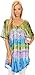 Sakkas 16786 - Monet Long Tall Tie Dye Ombre Embroidered Cap Sleeve Blouse Shirt Top,Green / Purple,One Size Regular