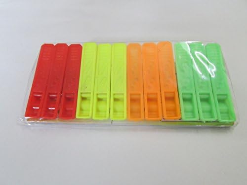 Real Phoenix - Set of 24 Pieces Durable Plastic Clothing Pegs Clothes Hanging Clips Laundry Pins Rope Hanging Clothesline Clips Assorted Colors