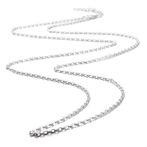 Eudora Harmony Bola Accessories Silver Plated Chain/ Wax Leather Cord 45 Inches Necklace