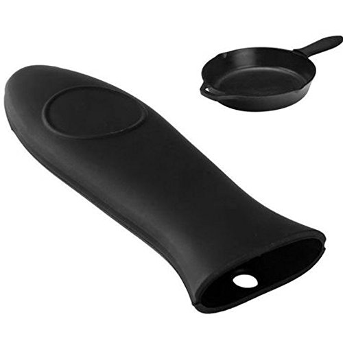 StyleZ 3 PCS Silicone Heat Resistant Hot Handle Holder Kitchen Fry Pan Metal Frying Pans Pot Sleeve Grip Handle (Black)