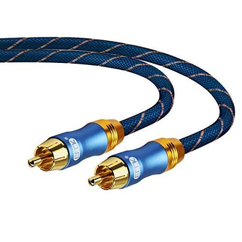 EMK Subwoofer Cable (3.3 ft/1m) -Digital Coaxial/Subwoofer Cable Dual Shielded with Gold Plated RCA to RCA Connectors -Top Blue Series - Thumbnail 7