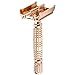 BAILI Luxury Gift Butterfly Open TTO Double Edge Safety Razor Wet Shaving for Men Women with 5 PLatinum Blades and Stand Rose Gold BD521G