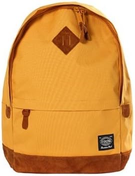 The Fabrica Classic Daypack Laptop School Bag for Men Women Girls and Boys, Waterproof Hiking Backpack with 2 Pockets Mesh Pouch for Stuffs, Bonus Message Card for Gift (Neat Mustard)