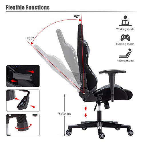 IntimaTe-WM-Heart-Silla-Gaming-Tela-Silla-Gamer-Ergonomica-Silla-con-Respaldo-Alto-Oficina-Silla-Computadora-Giratoria-Altura-Ajustable-y-Mecanismo-de-Inclinacion-Flexible-Gris