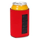 USA Gear Magnetic Can Cooler Sleeve - FlexARMOR Neoprene Collapsible Drink Sleeve Holder for 12oz to 16oz Cans with 3 Strong Magnets, Foldable Insulator Slim Design Keeps Drinks Cold (Red)
