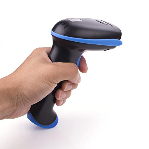 Handheld Wireless Barcode Scanner, 2.4GHz Wireless & USB2.0 Wired Laser Bar Code Reader, Rechargeable Network Automatic 1D Bar-code Scanner for POS PC Laptop Windows Mac Linux Perfect for Supermarket