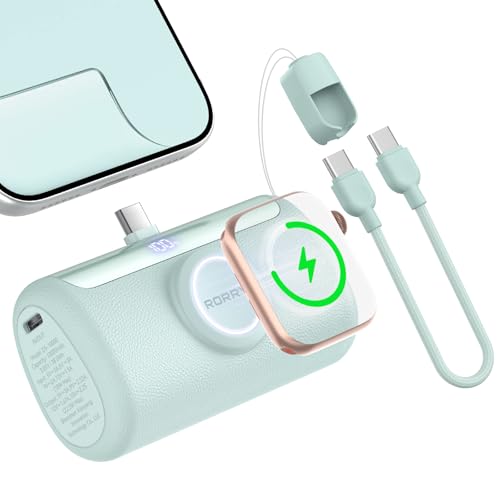 RORRY PalmGo Powerbank,10000mAh Mini Power Bank PD 22.5W Integrierter USB C