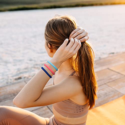 Elastic Hair Bands Hair Ties for Girls, 100Pcs Seamless Hair Bands No Damage Pony Tails Holders for Thin Thick Hair Cute Fabric Hair Ties for Women (2 Inch in Diameter, Mix Color)