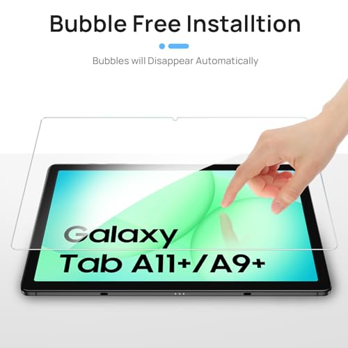 Gerutek 2 Pieces Screen Protector for Samsung Galaxy Tab A11 Plus / A11+ / A9 Plus / A9+ 11 Inch 2025/2023 Tempered Glass [Ultra Clear] [9H Hardness] [Anti-Scratch]