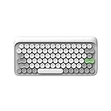 Vintage Keyboard Retro Keyboard LOFREE Four Seasons Bluetooth Wireless Mechanical Keyboard for Mac, Android, Windows with Gateron Blue Switch and Rechargeable Battery (White)