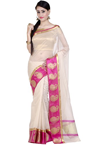 Chandrakala Women s Pink Supernet Cotton Banarasi Saree(1276PIN)