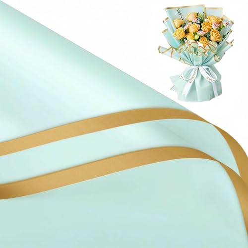 Teal Flower Wrapping Paper 15 Sheets