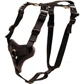 Nylon and Leather Working Dog Harness for Protection and Tracking - Redline K9 (Medium)