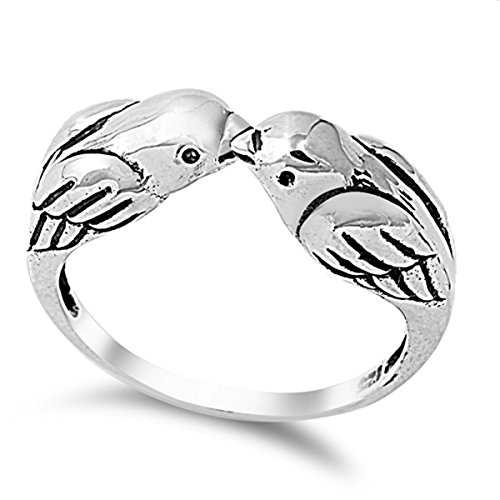 Sterling Silver Women's Love Bird Ring (Sizes 4-12) (Ring Size 6)