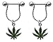 Body Accentz Nipple Ring Bars 14g 1/2 Forward Facing Pot Leaf Nipple Barbell Marijuana (Pot Leaf Dangle)