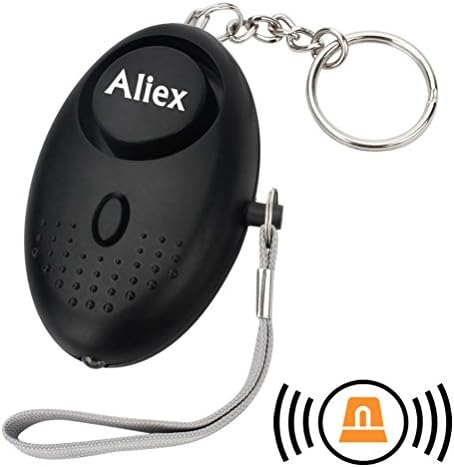 Aliex Emergency Personal Alarm Self-Defense Security Device 130 DB Decibels with LED Light Safety for Women Girls Kids (Black)