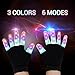 LSXD LED Gloves, Finger Lights 3 Colors 6 Modes Flashing LED Warm Gloves Colorful Flashing Rave Glow Gloves Kids & Adults Toys for Halloween Costume Party Favors Light Up Toys Novelty