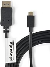 Plugable USB-C to DisplayPort Adapter Cable (6'/1._.8m) for 2016 MacBook Pro, MacBook Retina 2015 / 2016, Chromebook Pixel 2015, Thunderbolt 3 & More (Supports 4K / UHD Displays up to 3840x2160@60Hz)