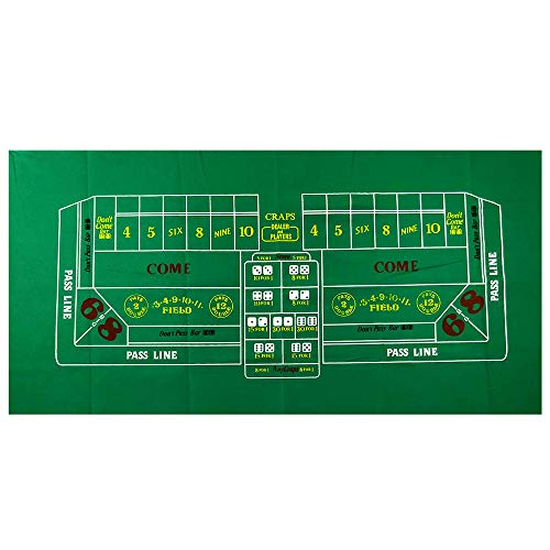Yuanhe Blackjack and Craps 2-Sided Casino Table Felt Layout