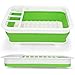Learja Collapsible Dish Drying Rack, Small Folding Dish Rack, Portable Dish Drying Rack, Compact Dish Drainer for Kitchen, Camper, RV, Caravan, Travel Trailer (Green and White Without Drainer Board)