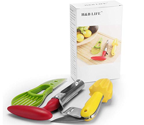 Apple Corer, Citrus Reamer, Avocado Slicer Tool, Pear Corer With Serrated Blade, Lemon Reamer/Juicer/Squeezer with Zester and Paring Knife,3-in-1 Avocado Cutter Good Fruit tool Set