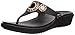 Crocs Women's Sanrah Diamante Wedge Flip Flop Sandal, black/rose gold, 8 M US