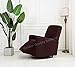 Stretch To Fit One Piece Lazy Boy Chair Recliner Slipcover, Stretch Fit Furniture Chair Recliner Cover With 3 Foam Pieces to Hid Extra Fabric, 4 ELASTIC STRAPS for Cover Stability (Chocolate/ Brown)