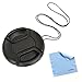 BIRUGEAR Lens Cap with Strap - 58mm for Samsung Galaxy NX NX300 NX210 NX30 NX20 NX200 NX100 NX10(which use Compact 18-55mm Lens) with Cleaning Cloth