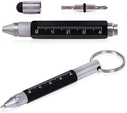 itoolZ Multifunction Tool Pen with Stylus Screwdriver Ruler and Keyring (Black)