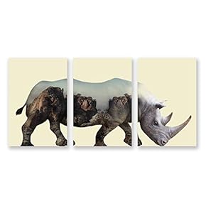 3 Panel Canvas Wall Art Animal with Mountain Pictures Home Wall Decorations for Bedroom Living Room Paintings Canvas Prints Framed - 16"x24" x 3 Panels