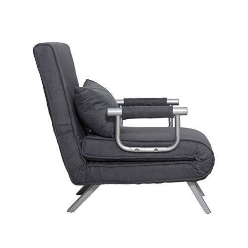 Folding Sleeper Flip Chair Convertible Sofa Bed Lounge Couch Chaise Pillow 5 Position - Thumbnail 3