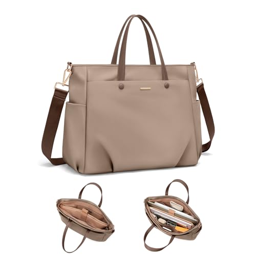 GOLF SUPAGS 15 Zoll Laptop Umhängetasche, Computer Tragetasche für Damen, Stilvolle Handtasche für Arbeit und Reisen (Champagnerfarben)