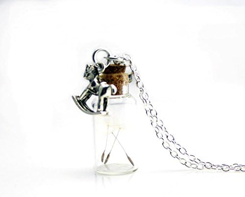 OVERMAL Womens Real Natural Flowers Glass Pendant Silver Necklace