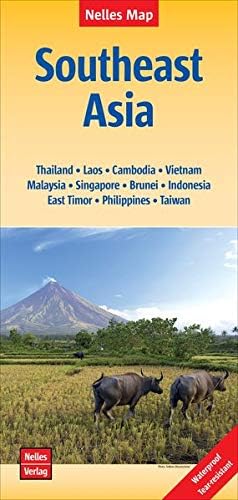 South East Asia nel. map Taiwan: Thailand - Laos - Cambodia - Vietnam - Malaysia - Singapore - Brunei - Indonesia - East Timor - Philippines - Taiwan