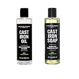 Caron Doucet - Cast Iron Care Bundle - Cast Iron Oil & Cast Iron Soap - 100% Plant Based Formulation - Helps Maintain Seasoning on All Cast Iron Cookware.