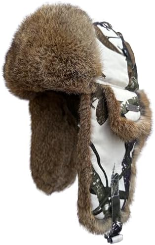 Amazon.com: frr Vintage Rodeo Leather Rabbit Fur Aviator Hat - M