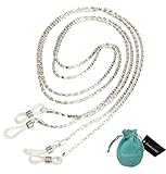 Sunshiny 62cm Long Shining Metal Non-slip Eyeglass Sunglasses Chain Cord Neck Strap Holder Silver