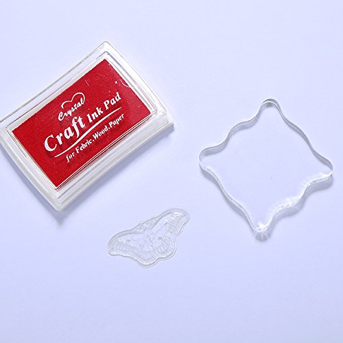 DECORA Acrylic Clear Rubber Stamping Blocks Set with Grid Package of 3