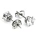 Charisma 8mm Stainless Steel Cubic Zirconia Crystal Round Stud Earrings Set 8 Pairs Assorted Color, Gift for Girls Women