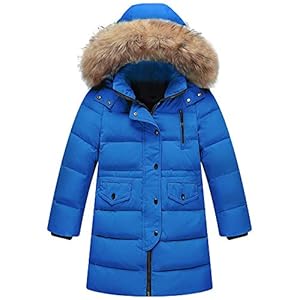 amropi Gewatteerde lange jas voor meisjes, met bont capuchon, voor 2-12 jaar